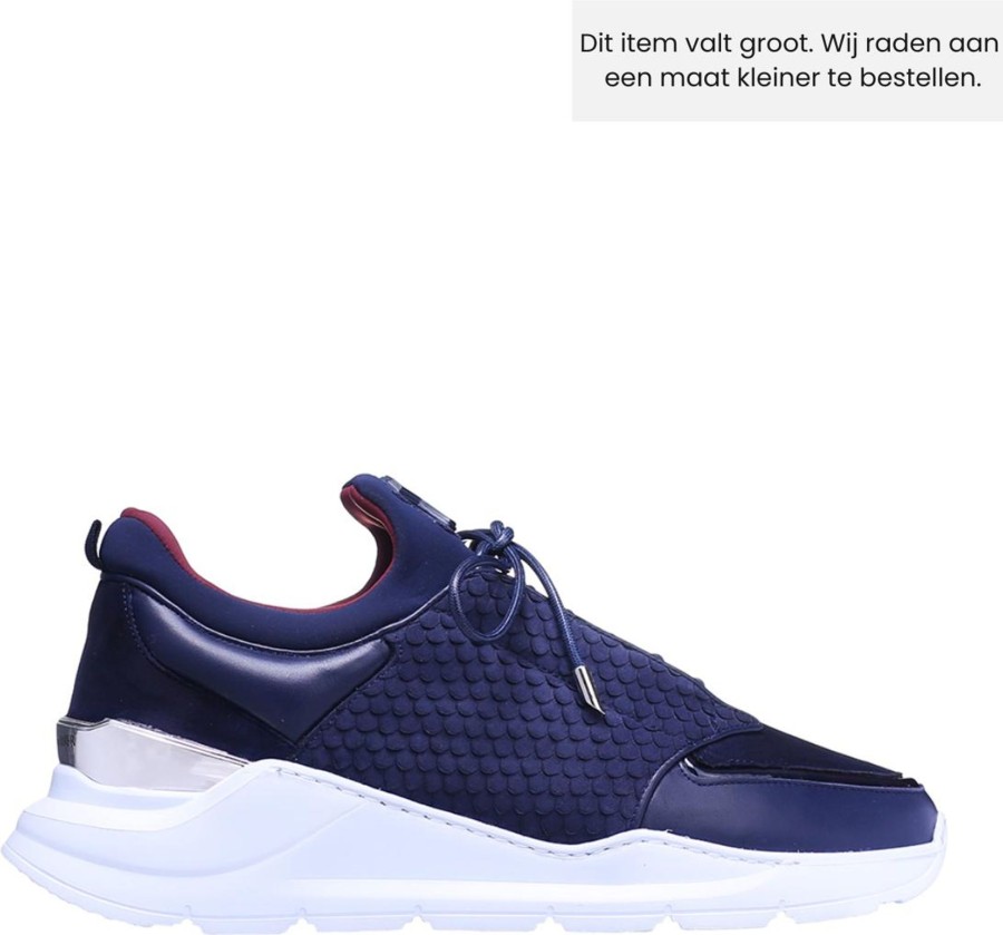 Heren Benjamin Berner | Benjamin Berner Cobra Cut Neoprene Navy Sneaker Blauw