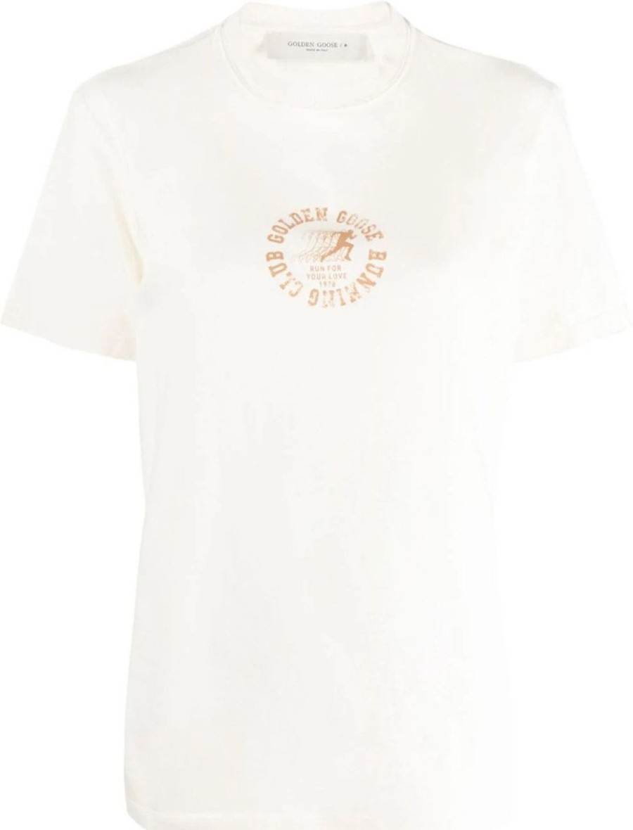 Dames Golden Goose | Golden Goose Journey Ws T-Shirt White Wit