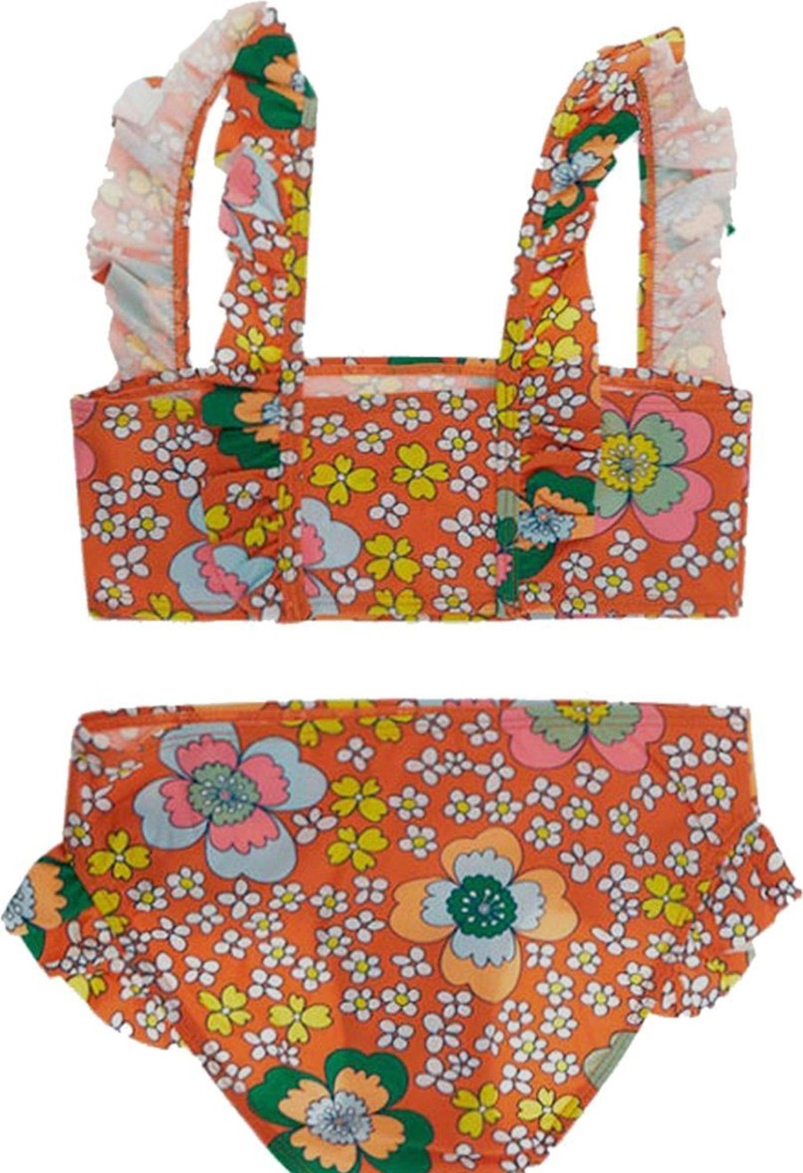 Kids Stella McCartney Badkleding | Stella Mccartney Flowers Print Bikini Oranje