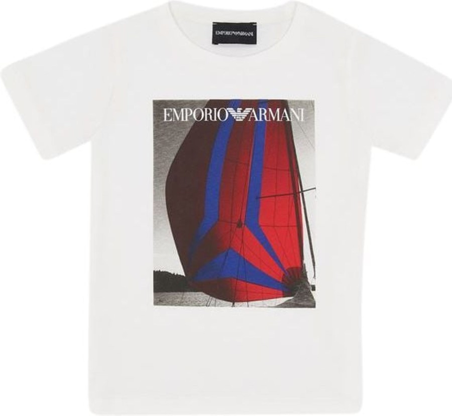 Kids Emporio Armani Shirts | Emporio Armani T-Shirt Vela Newborn Rood