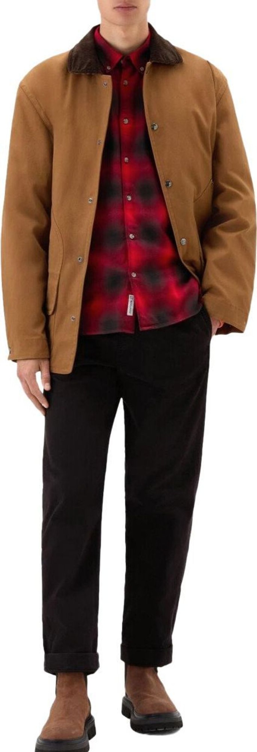 Heren Woolrich | Woolrich Madras Check Red And Black Shirt Red Rood