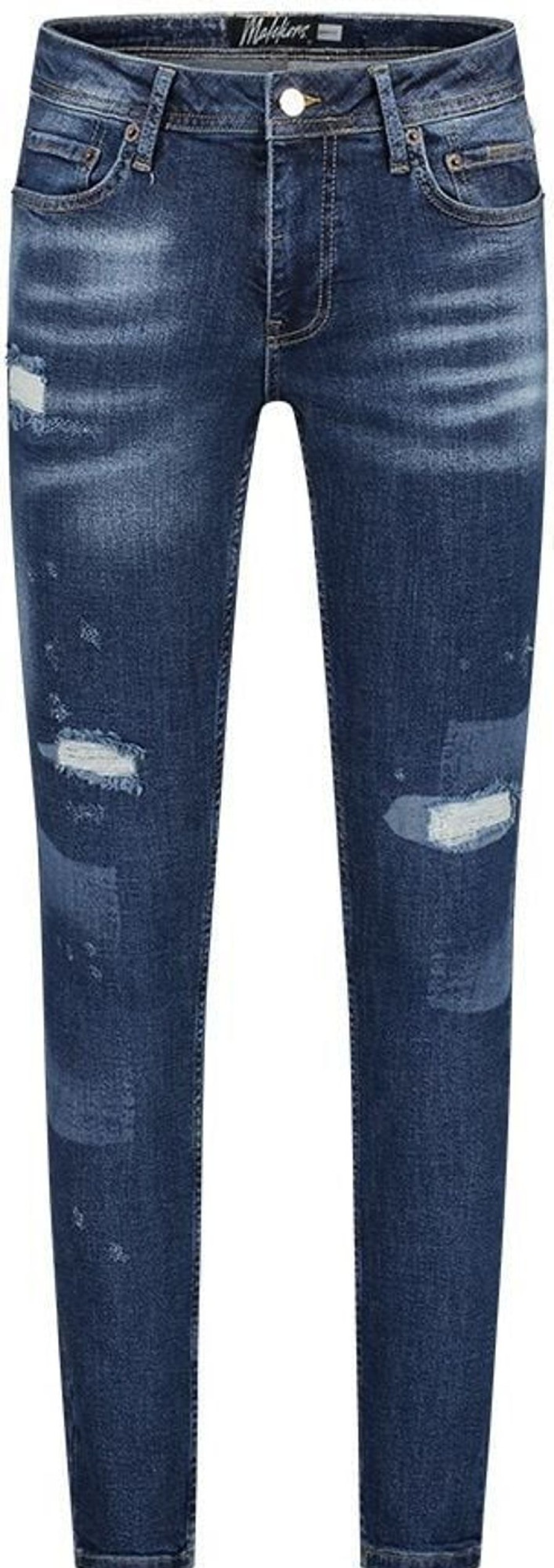 Heren Malelions | Malelions Destroyer Jeans - Dark Blue Blauw