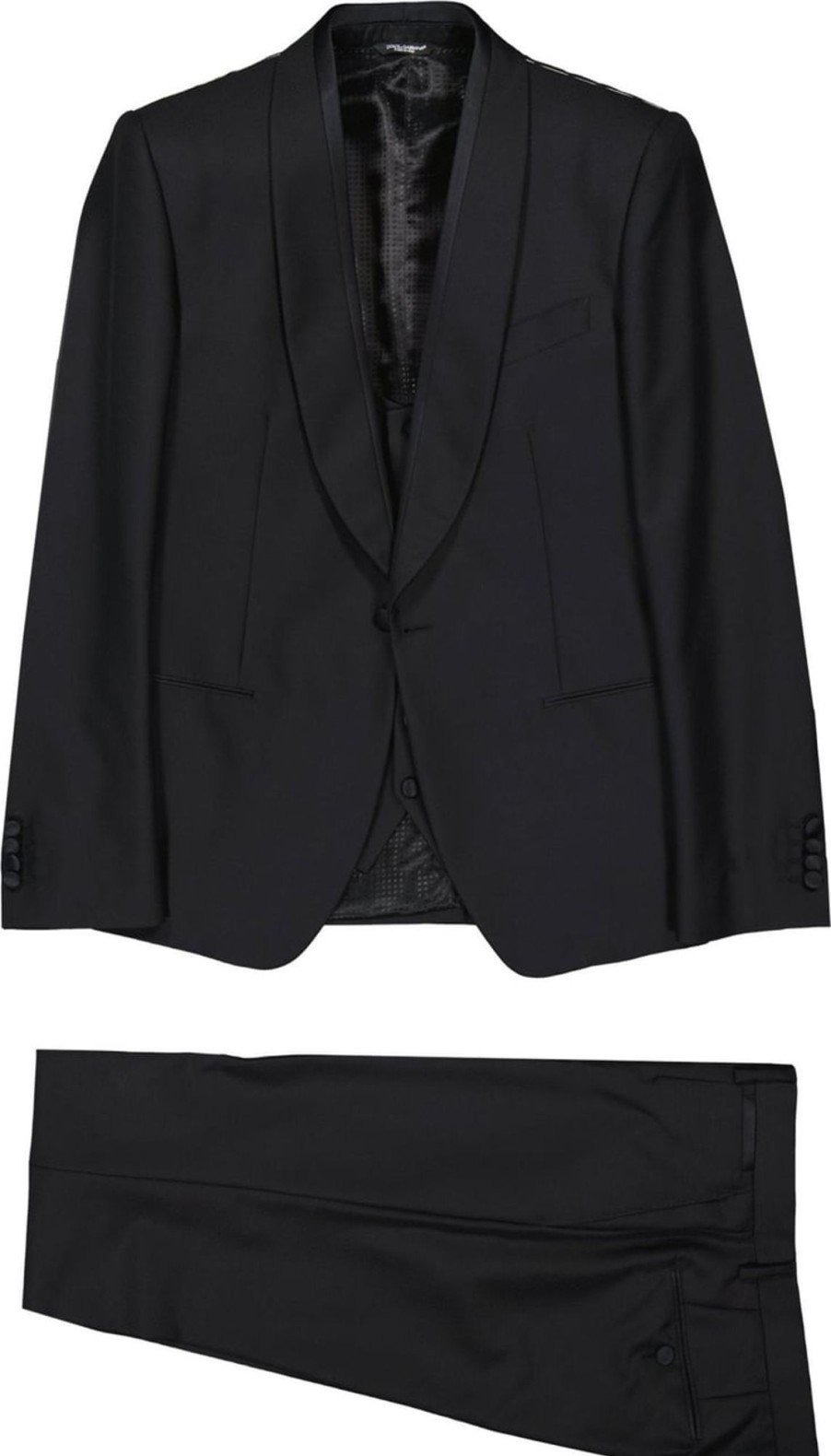 Heren Dolce & Gabbana | Dolce & Gabbana Dolce & Gabbana Wool And Silk Suit Zwart