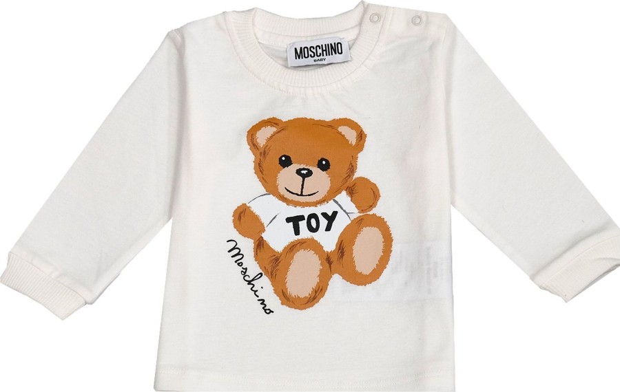 Kids Moschino Shirts | Moschino Moschino T-Shirt Orso Newborn Wit