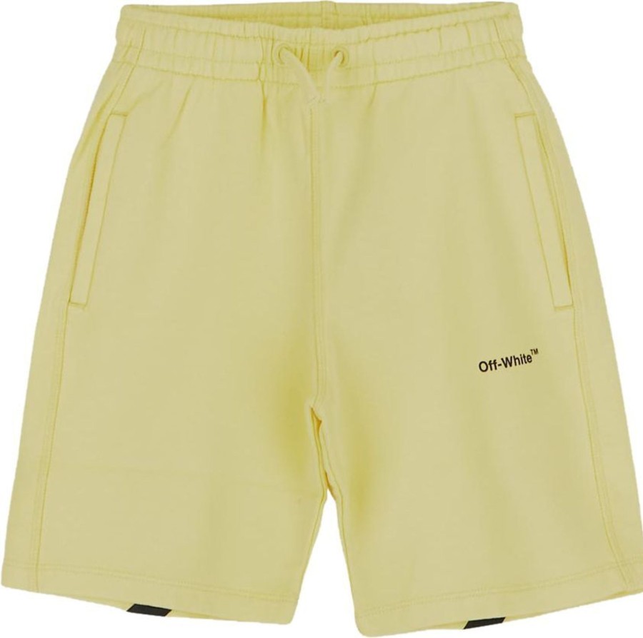 Kids OFF-WHITE Shorts | Off-White Rubber Arrow Sweat Shorts Geel