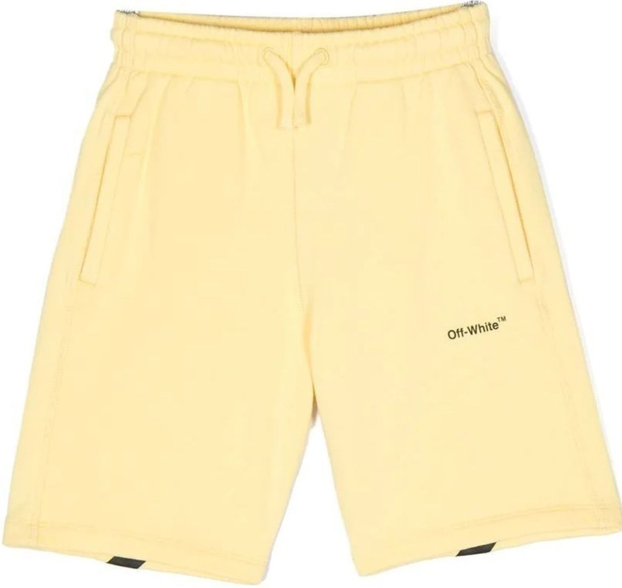 Kids OFF-WHITE Shorts | Off-White Rubber Arrow Sweat Shorts Geel