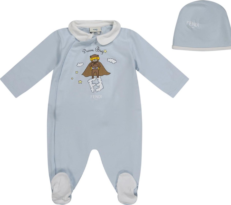 Kids Fendi Sets | Fendi Fendi Jongens Boxpakje Licht Blauw Blauw