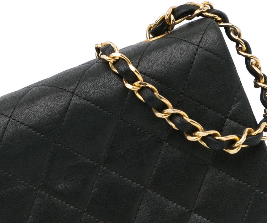 Dames Chanel | Chanel Cc Matelasse Lambskin Flap Crossbody Zwart