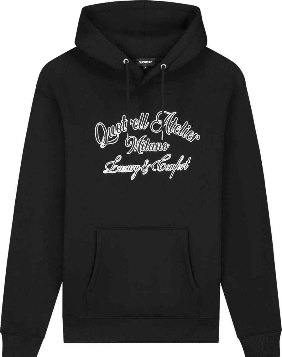 Heren Quotrell | Quotrell Atelier Milano Chain Hoodie | Black/White Zwart