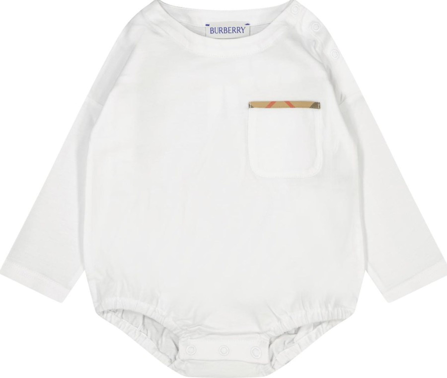 Kids Burberry Rompers | Burberry Burberry Baby Unisex Romper Wit Wit