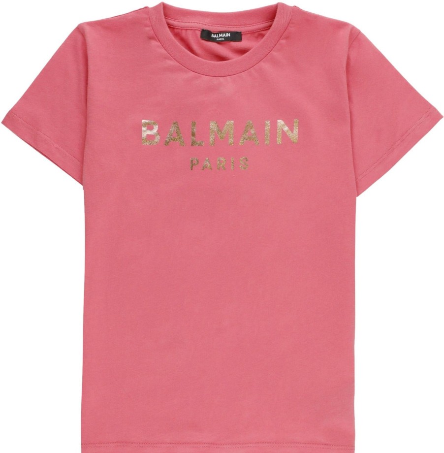 Kids Balmain Tops | Balmain T-Shirts And Polos Pink Neutraal