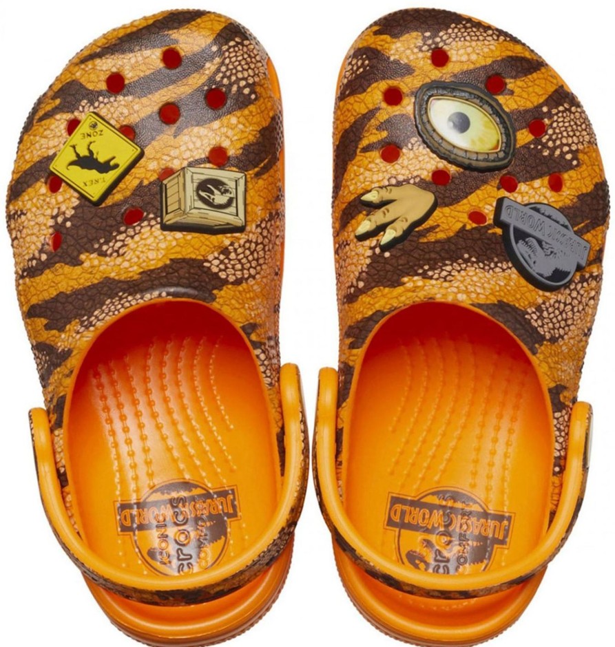 Kids Crocs Schoenen | Crocs Slippers Kid Jurassic World Classic Clog Toddler Cr.208848.Orzi Oranje