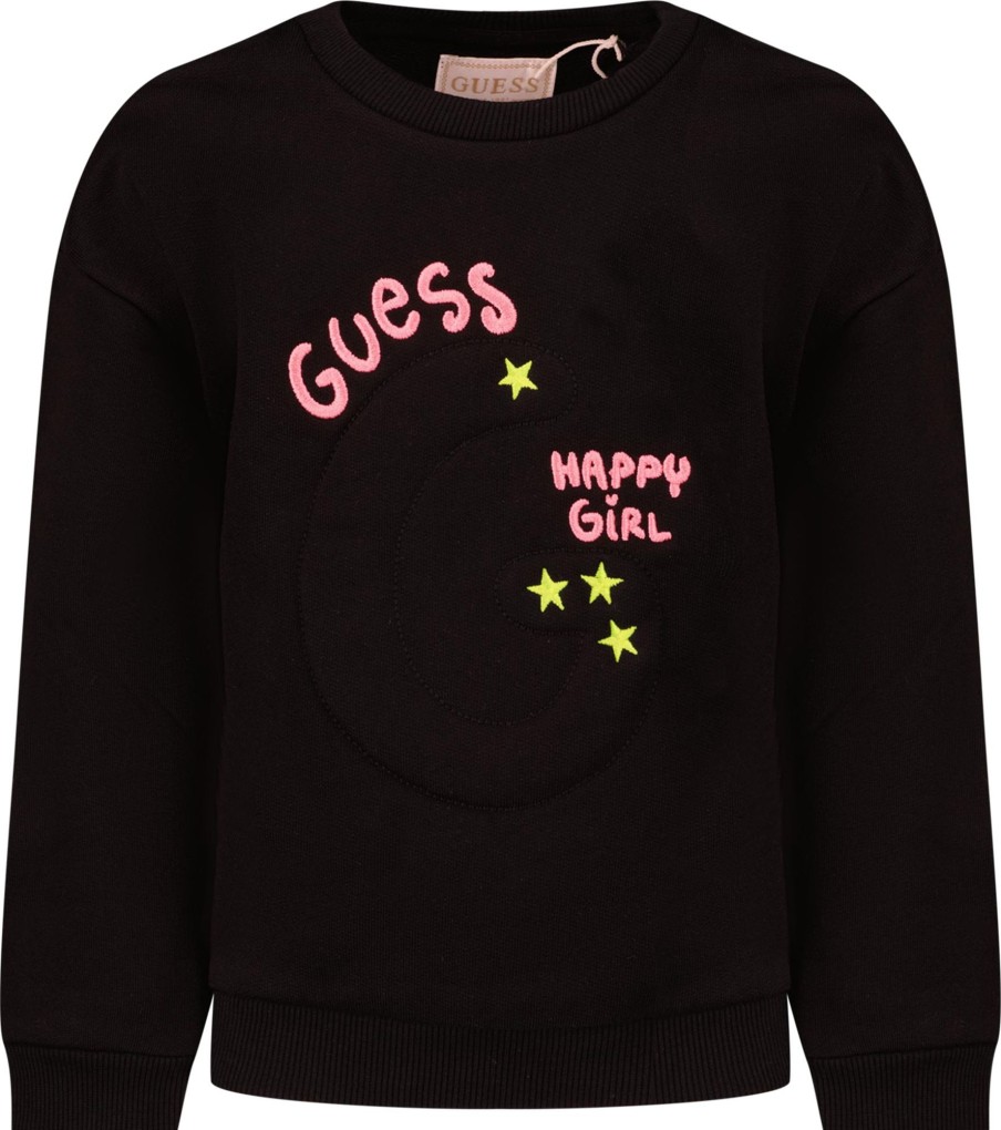 Kids Guess Truien | Guess Guess Kinder Meisjes Trui Zwart Zwart