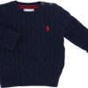 Kids Ralph Lauren Truien | Ralph Lauren Ralph Lauren Maglioncino Treccia Newborn Blauw