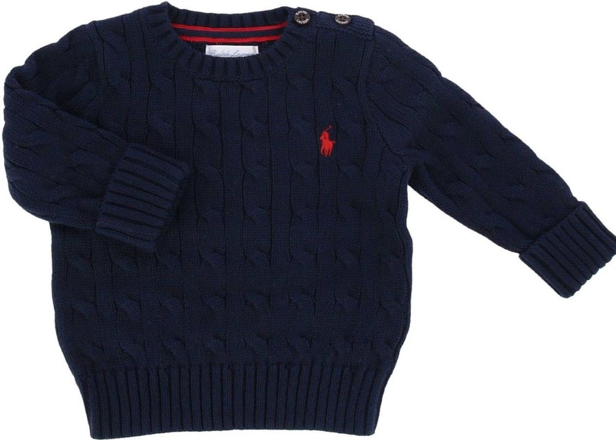 Kids Ralph Lauren Truien | Ralph Lauren Ralph Lauren Maglioncino Treccia Newborn Blauw