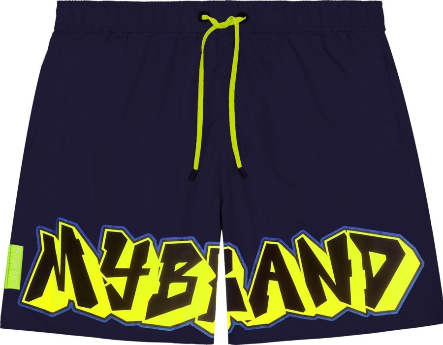 Heren My Brand | My Brand Street Art Swim Capsule Short Geel