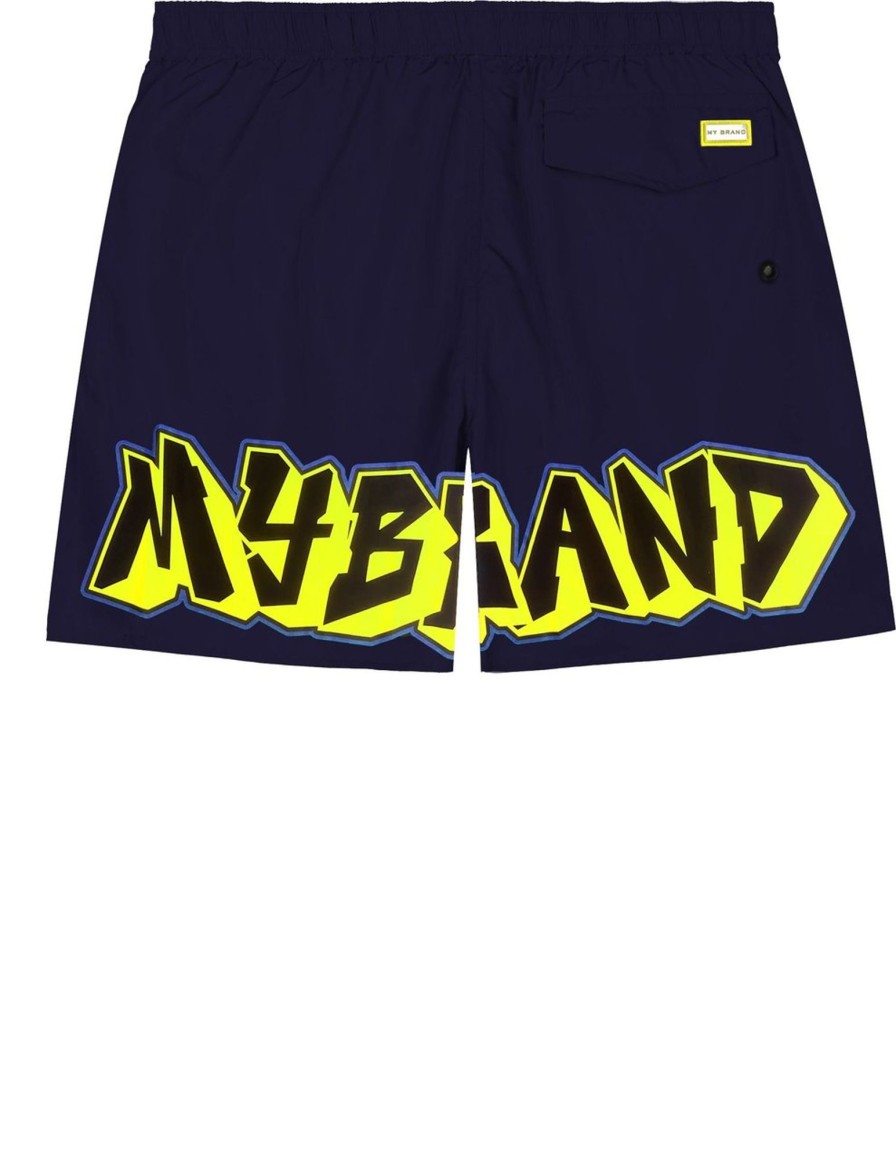 Heren My Brand | My Brand Street Art Swim Capsule Short Geel