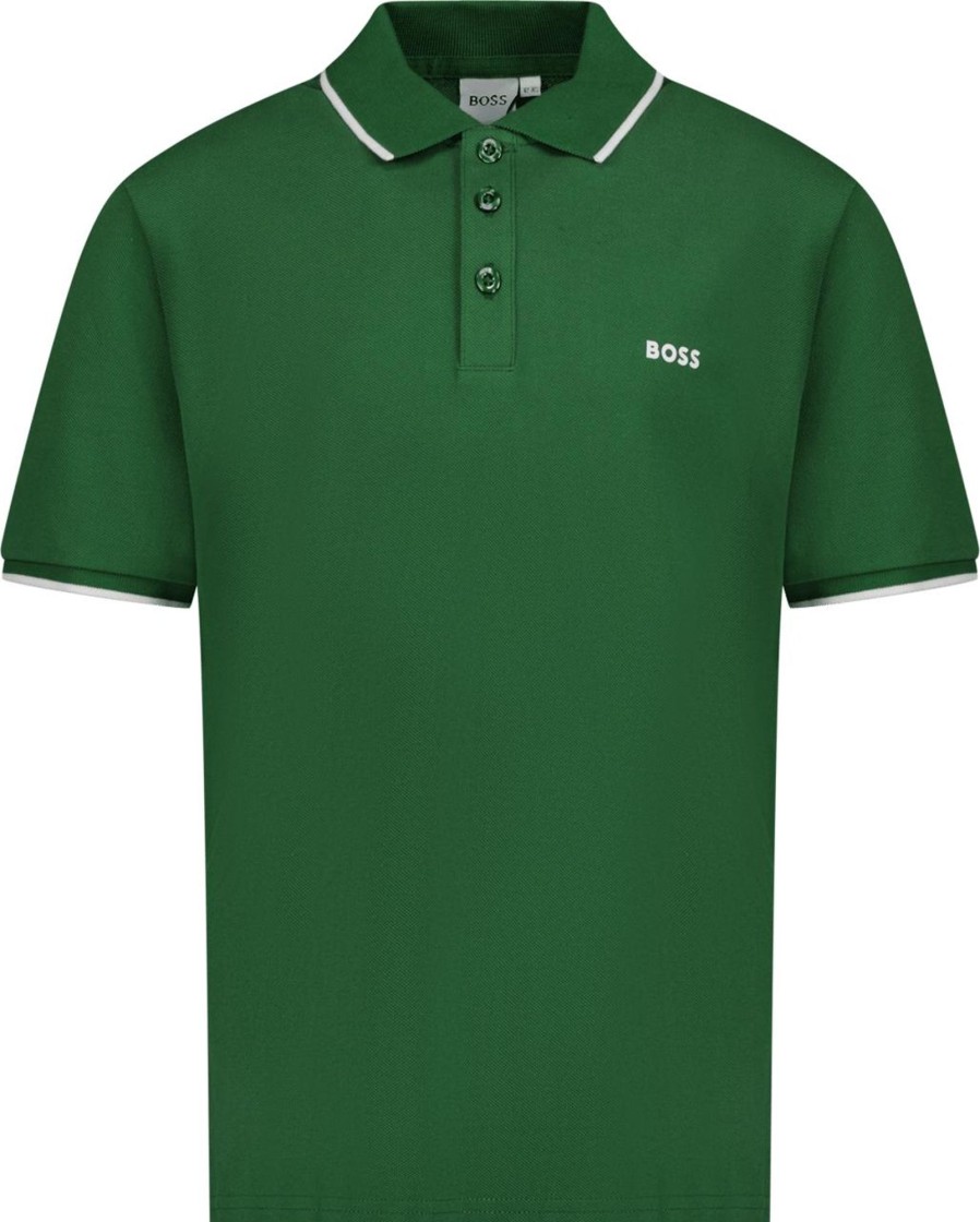 Kids Hugo Boss T-Shirts | Hugo Boss Boss Kinder Jongens Polo Donker Groen Groen