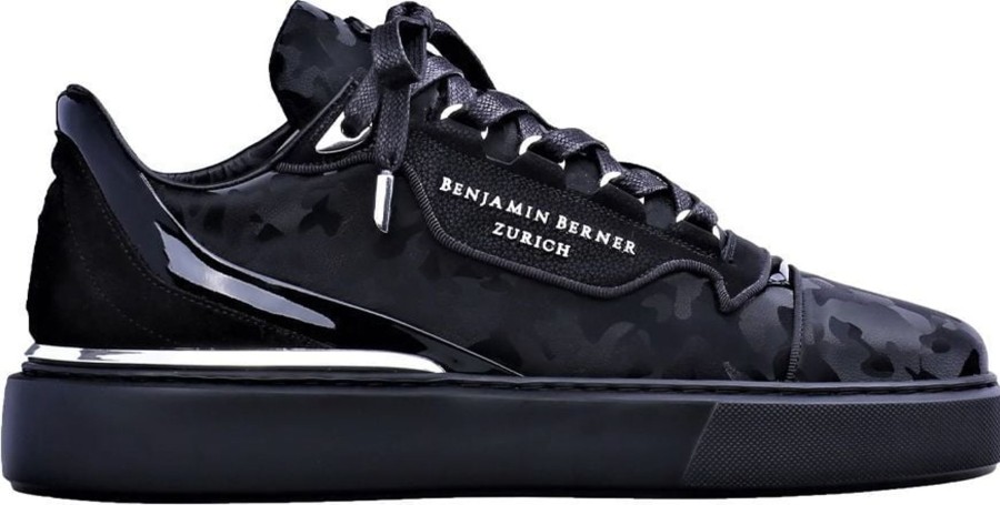 Heren Benjamin Berner | Benjamin Berner Raphael Reflective Camouflage Sneaker Zwart