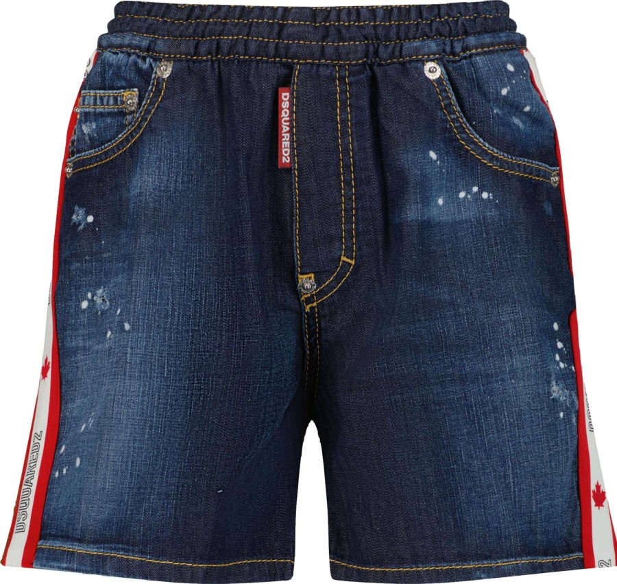 Kids Dsquared2 Shorts | Dsquared2 Dsquared2 Kinder Jongens Shorts Jeans Blauw