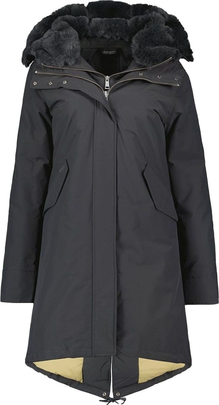 Dames Airforce | Airforce Double Zip Fishtail Parka Grijs