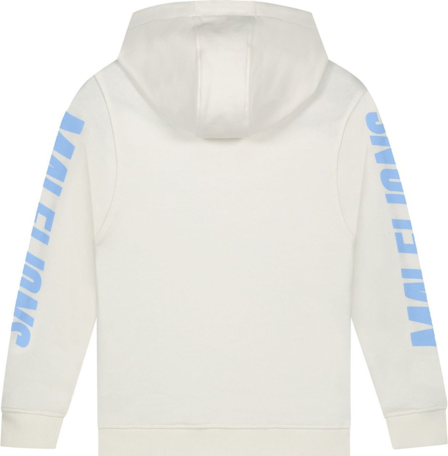 Kids Malelions Truien | Malelions Lective Hoodie-Off-White/Vista Blue Wit