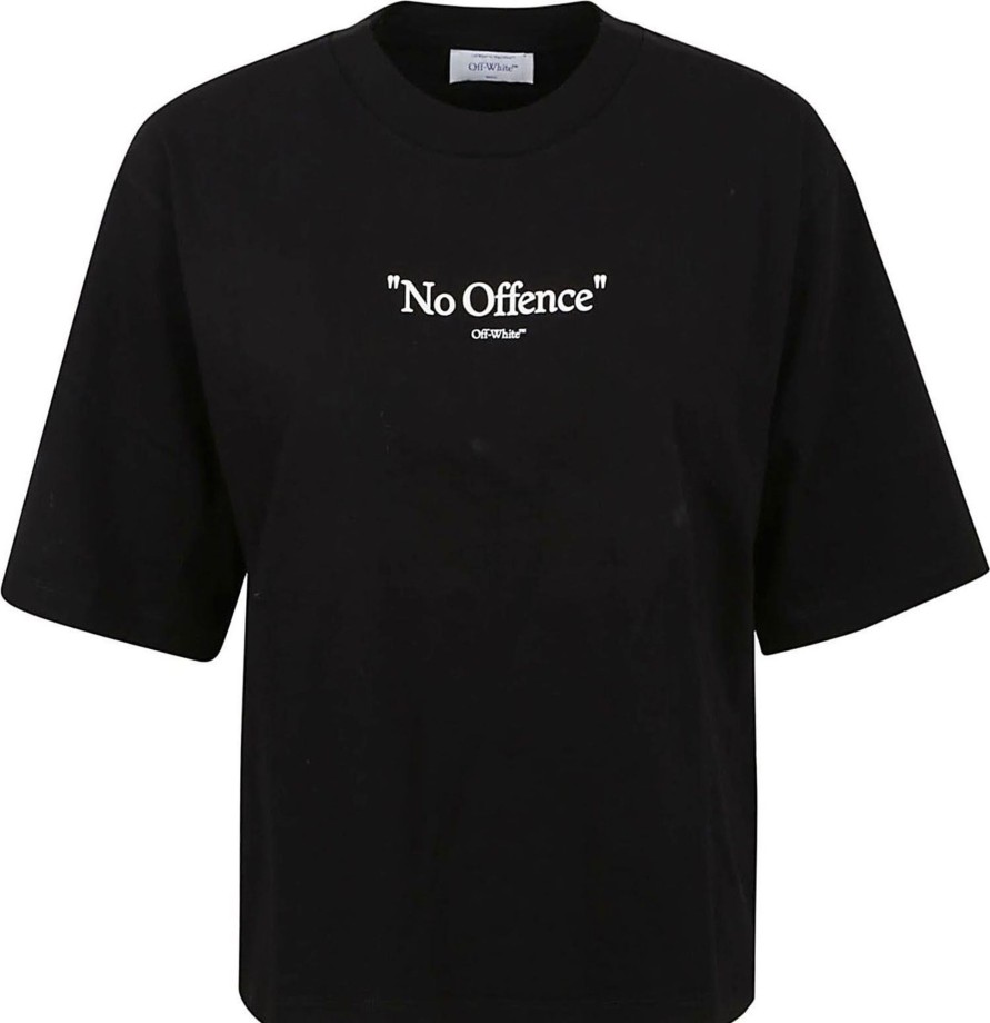 Dames OFF-WHITE | Off-White No Offence Basic Tee Zwart