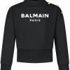 Kids Balmain Truien | Balmain Cotton Sweatshirt Zwart