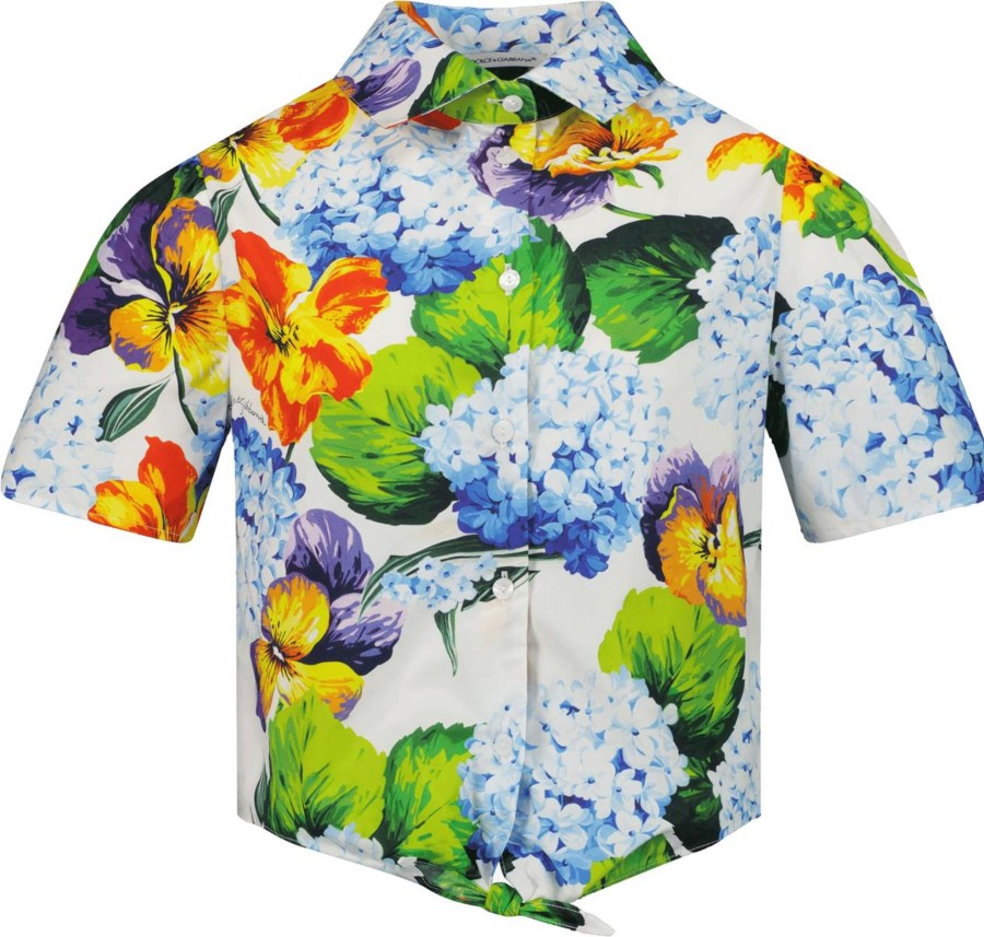 Kids Dolce & Gabbana Blouses | Dolce & Gabbana Dolce & Gabbana Kinder Meisjes Overhemd Groen Groen