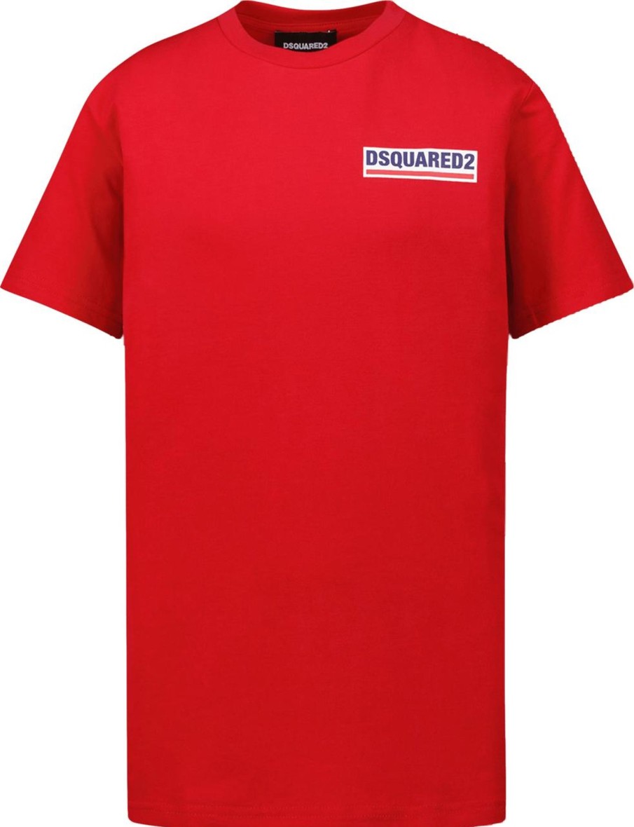 Kids Dsquared2 Tops | Dsquared2 Dsquared2 Kinder Meisjes T-Shirt Rood Rood