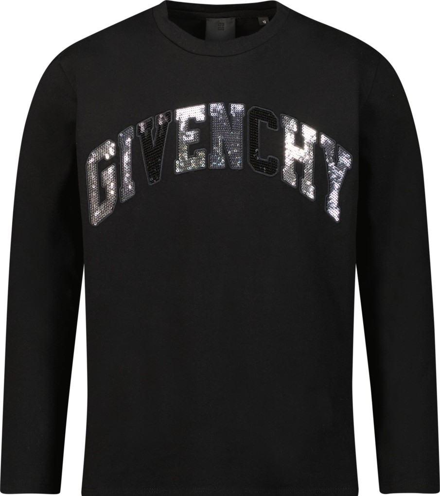 Kids Givenchy Tops | Givenchy Givenchy Kinder Meisjes T-Shirt Zwart Zwart