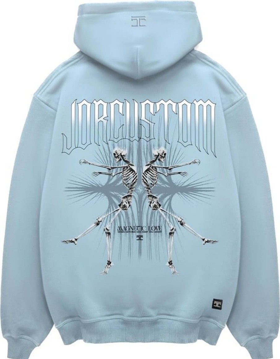 Heren JORCUSTOM | Jorcustom Magnetic Zipped Hoodie Blue Blauw