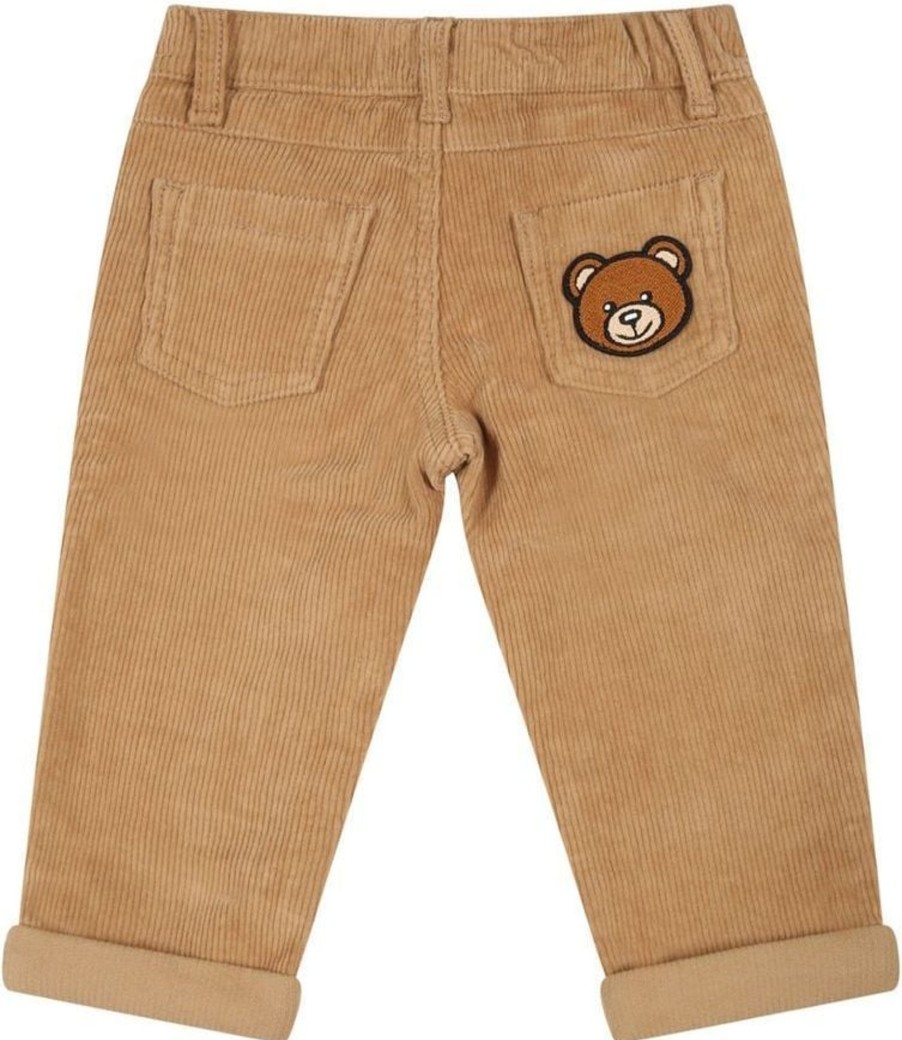 Kids Moschino Broeken | Moschino Moschino Pantalone Velluto Newborn Bruin