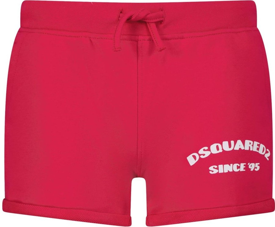 Kids Dsquared2 Shorts | Dsquared2 Dsquared2 Dq0747 Kinder Shorts Fuchsia Roze