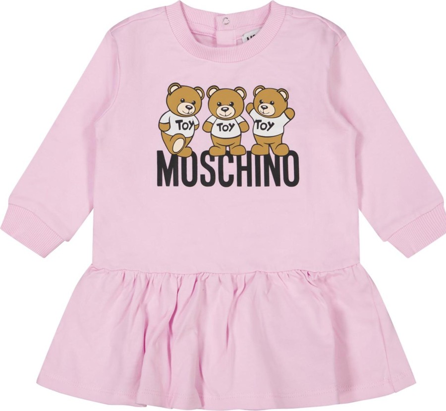 Kids Moschino Jurken | Moschino Moschino Baby Meisjes Jurkje Licht Roze Roze