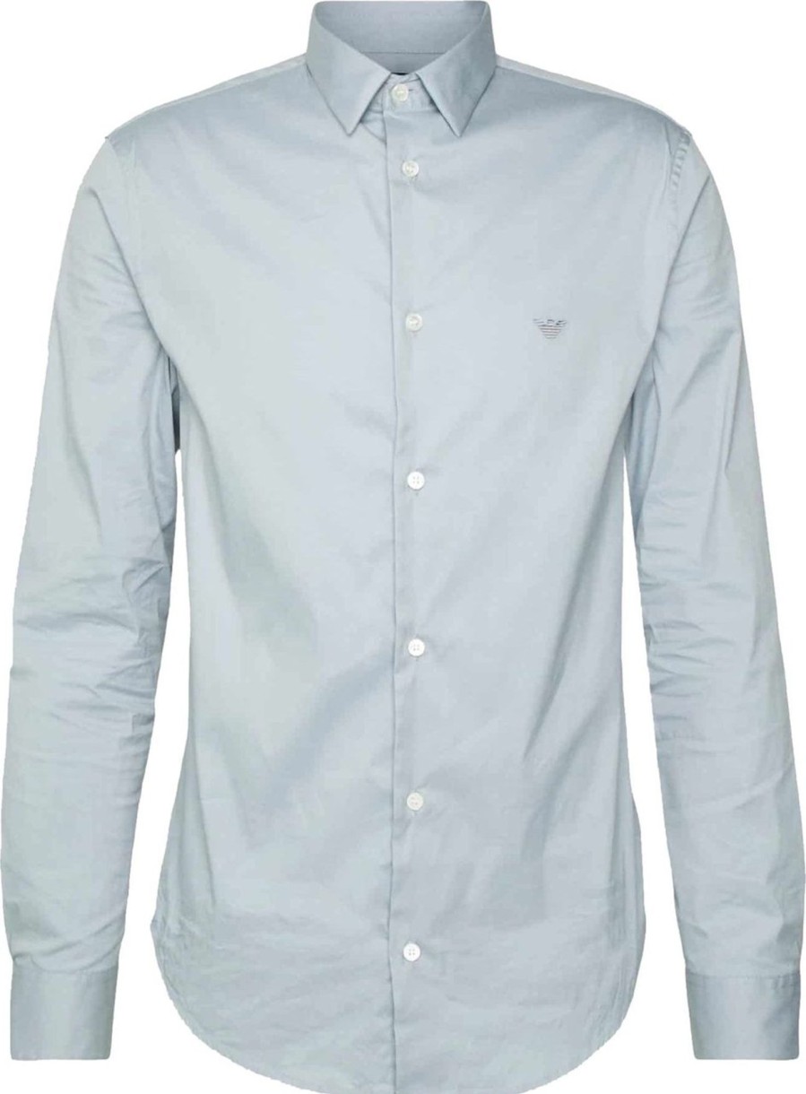 Heren EA7 | Ea7 Emporio Armani Shirt Azzurro Blauw