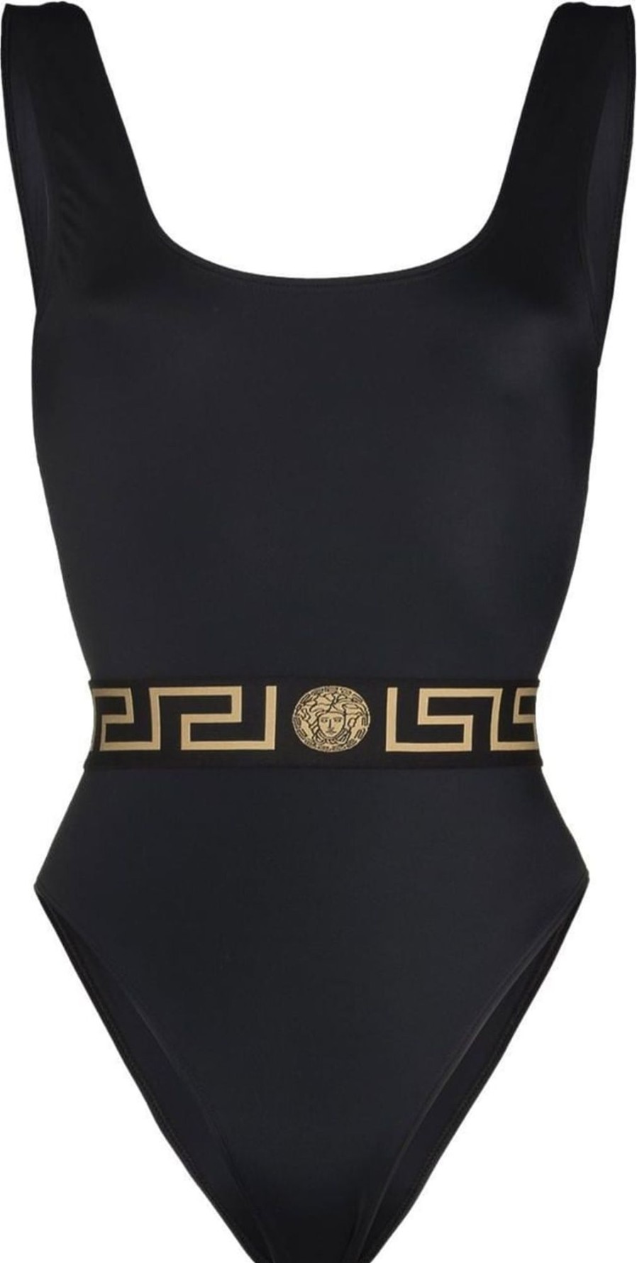 Dames Versace | Versace Greca-Print Swimsuit Zwart