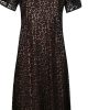 Dames Michael Kors | Michael Kors Cheetah Lace Midi Dress Black Zwart