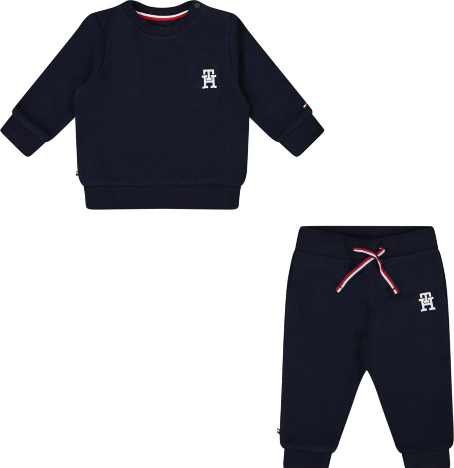 Kids Tommy Hilfiger Babypakjes | Tommy Hilfiger Tommy Hilfiger Baby Unisex Joggingpak Navy Blauw