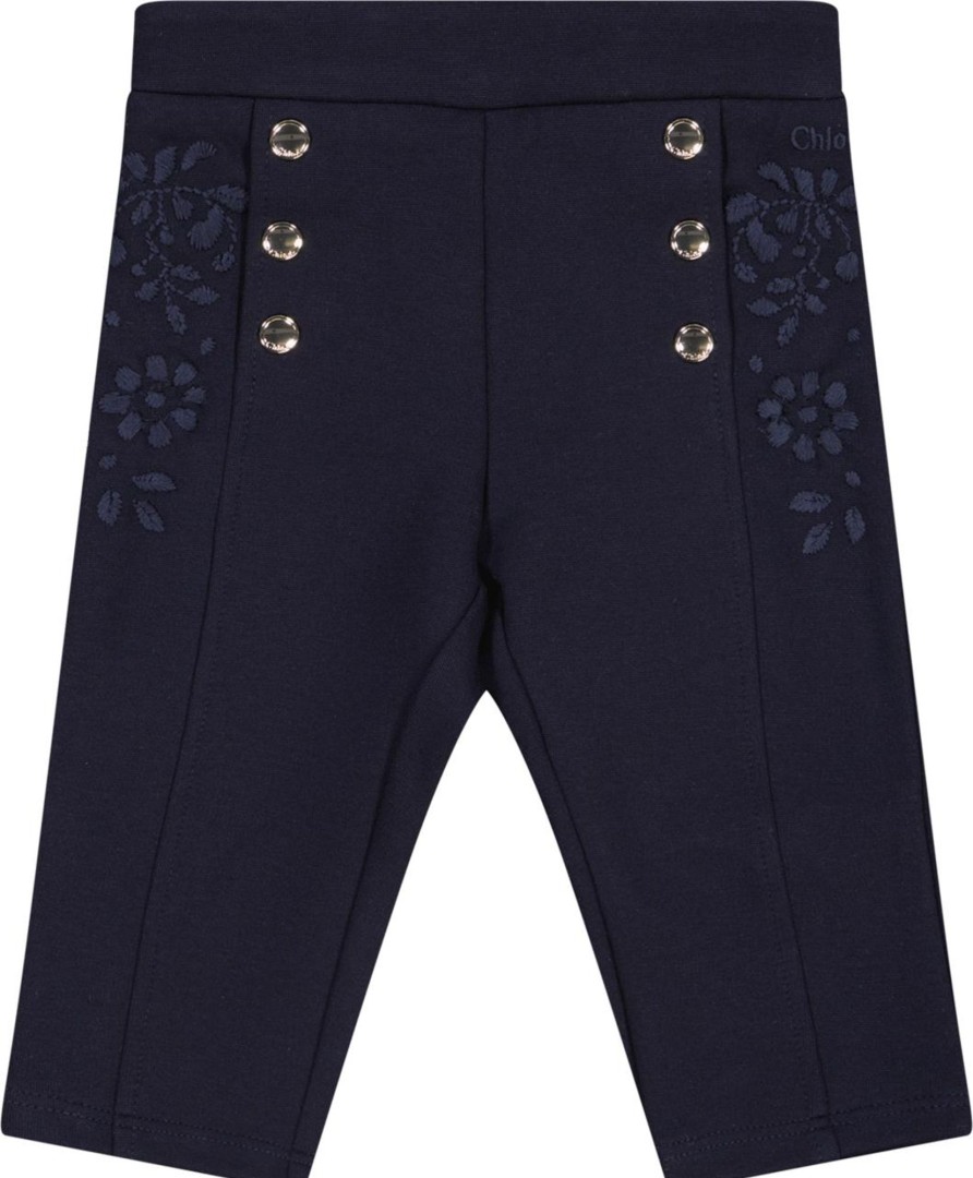 Kids Chloé Broeken | Chloe Chloe Baby Meisjes Broek Navy Blauw