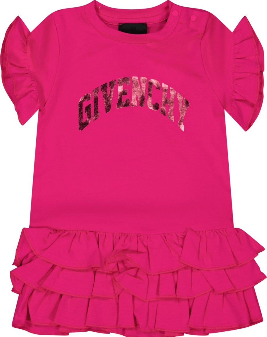 Kids Givenchy Jurken | Givenchy Givenchy Baby Meisjes Jurkje Licht Roze Roze