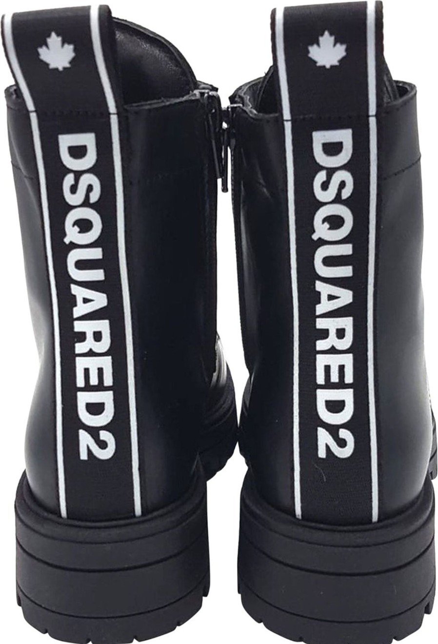 Kids Dsquared2 Schoenen | Dsquared2 Ankle Boot Lace Up Black Zwart