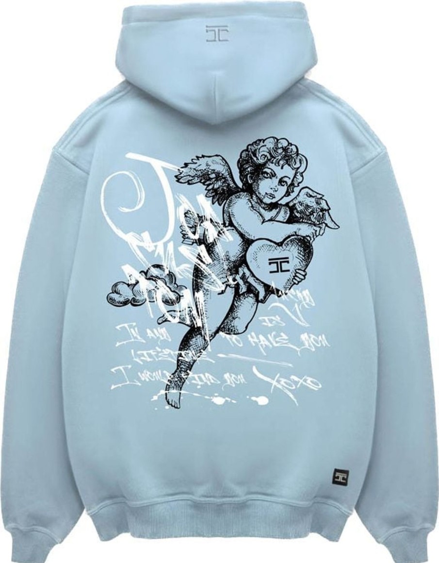 Heren JORCUSTOM | Jorcustom Loveangel Zipped Hoodie Blue Blauw