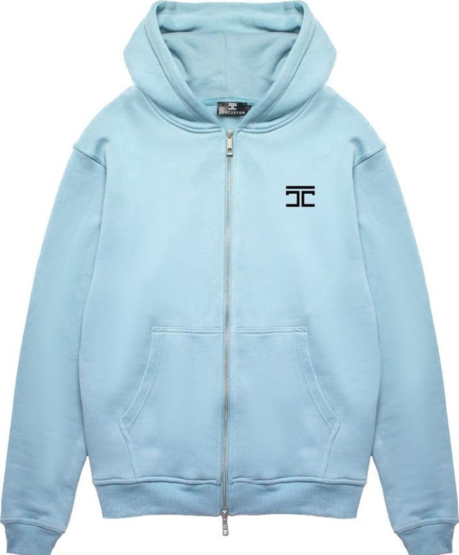 Heren JORCUSTOM | Jorcustom Loveangel Zipped Hoodie Blue Blauw