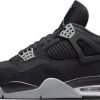 Heren Nike | Nike Air Jordan 4 Black Canvas Zwart