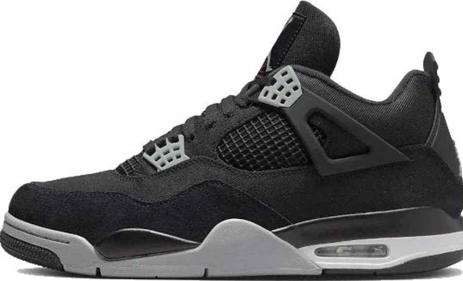 Heren Nike | Nike Air Jordan 4 Black Canvas Zwart