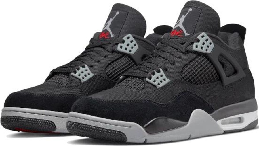 Heren Nike | Nike Air Jordan 4 Black Canvas Zwart