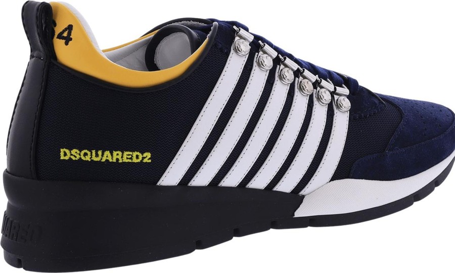 Heren Dsquared2 | Dsquared2 Lace-Up Low Top Sneakers Blauw