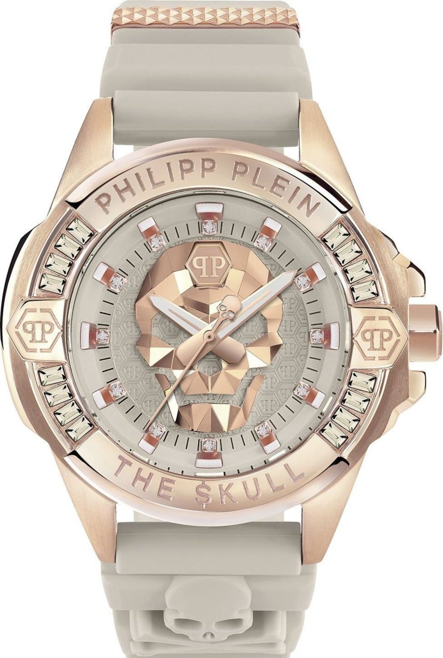 Dames Philipp Plein | Philipp Plein The $Kull Pwnaa1323 Dameshorloge 41 Mm Beige