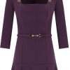 Dames Elisabetta Franchi | Elisabetta Franchi Purple Dress With Buttons Purple Paars